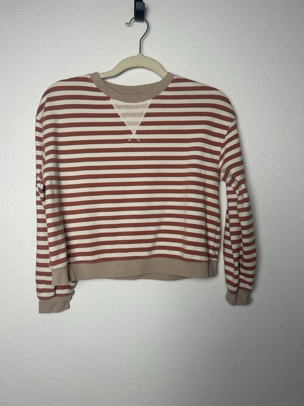 Rylee + Cru Basic Fall OVERSIZED CREW || POPPY STRIPE size 10